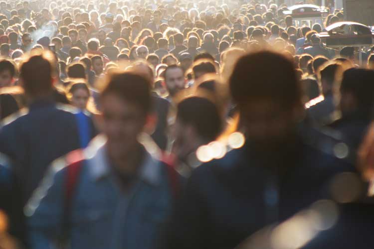 large crowd of pedestrians