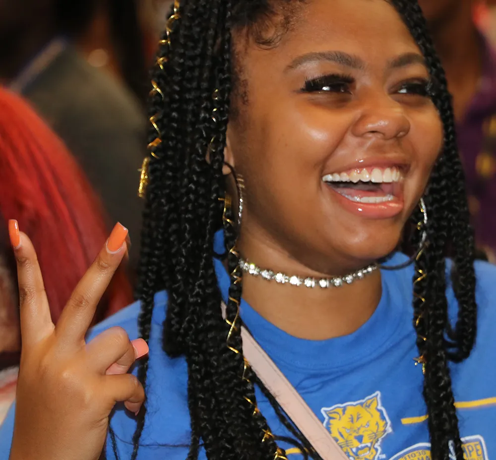 FVSU Student happy at fvsu event