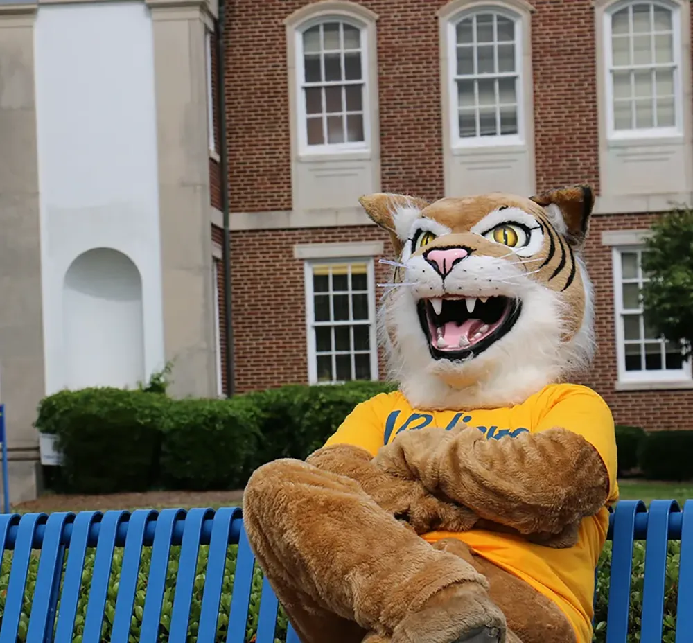 FVSU Mascot sitting on a bench